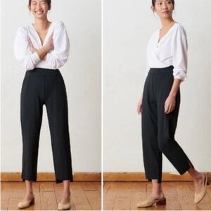 ADAY Straight Up Pants Black High-Waist Tapered Trousers